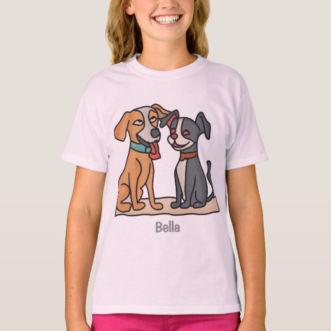 Välkomliga bästa vänner: Cute och Sweet Hund Momen T Shirt (Framsida)