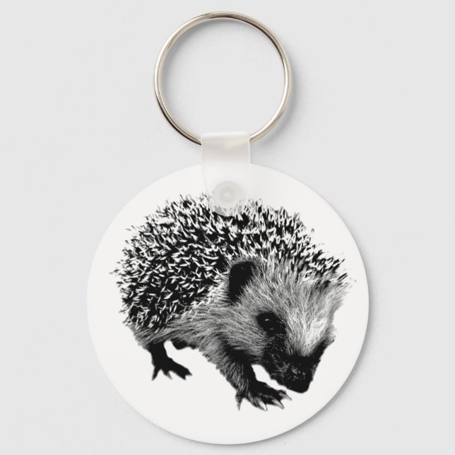 Välkomligt Hedgehog. Digital Engrating för vilda d Nyckelring (Framsida)
