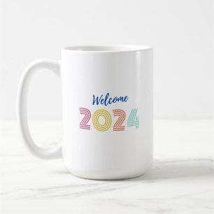 Välkomligt nytt år 2024 kaffemugg