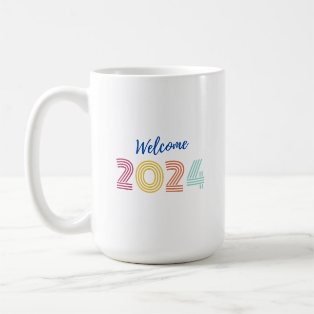 Välkomligt nytt år 2024 kaffemugg (Vänster)