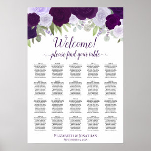 Välkommen! 20 Bord Boho Blommigt Sittdiagram för L Poster