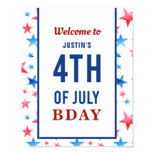 Välkommen 4:e juli: Patriotic Red Blue