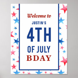 Välkommen 4:e juli: Patriotic Red Blue Poster