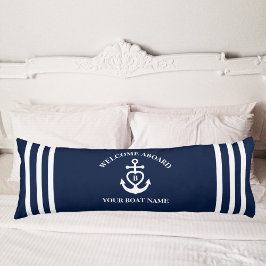 Välkommen Aboard Heart Anchor Boat Namn Monogram Kroppskudde