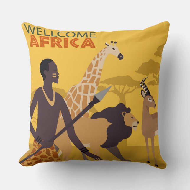 Välkommen Afrika Kastkudde Kudde (Framsida)