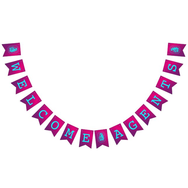 VÄLKOMMEN AGENT BUNTING FLAGGOR (Alla)