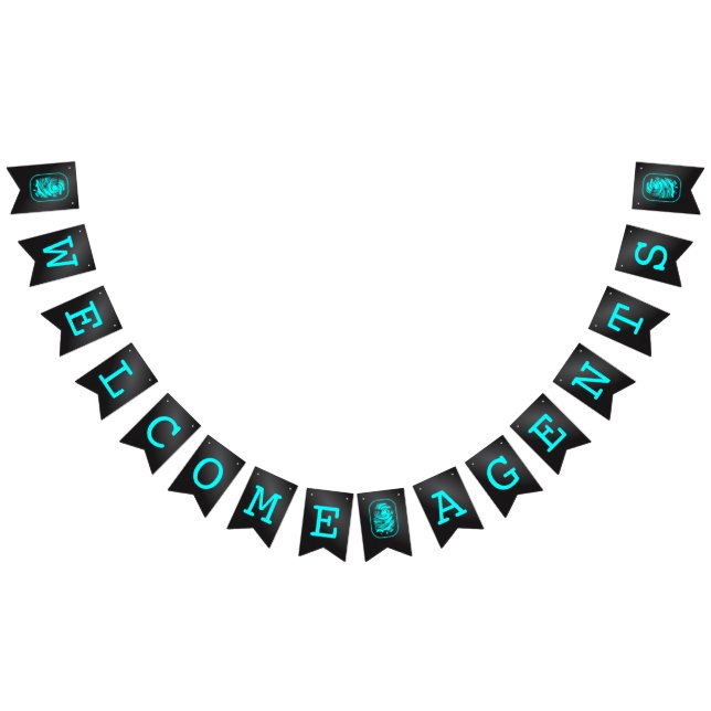 VÄLKOMMEN AGENT BUNTING FLAGGOR (Alla)