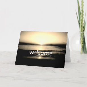 Välkommen alla Beach Sunrise Bröllop Tack Kort