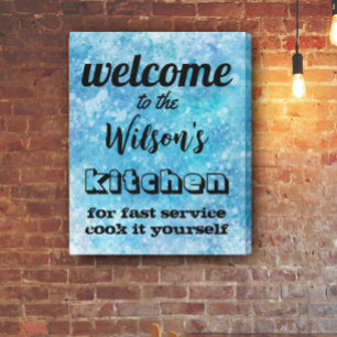 välkommen anpassningsbar kökcitat humor wall art b canvastryck