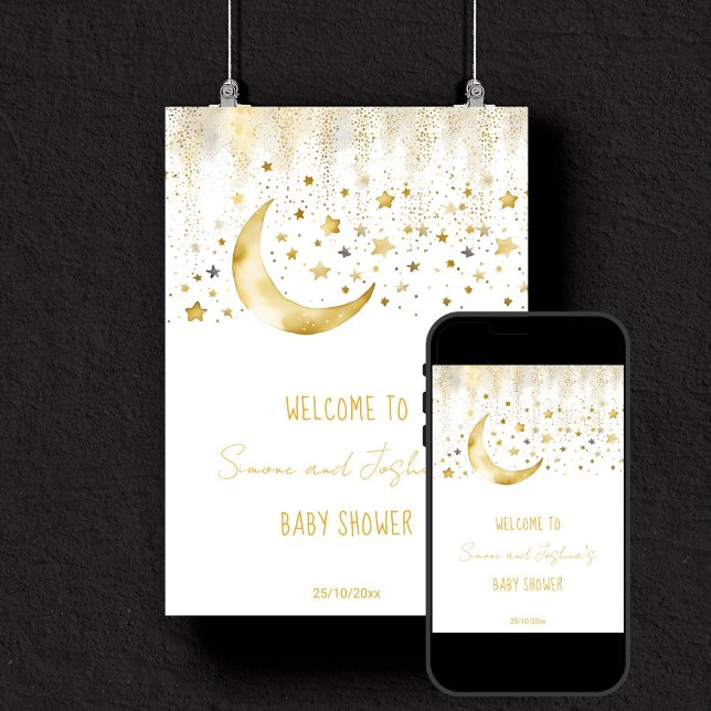 Välkommen att byta skugga över den lilla stjärndus poster (Twinkle twinkle little star baby shower welcome sign poster editable template digital download)