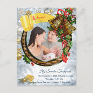 Välkommen att det är en jul Flicka Meddelande Vykort