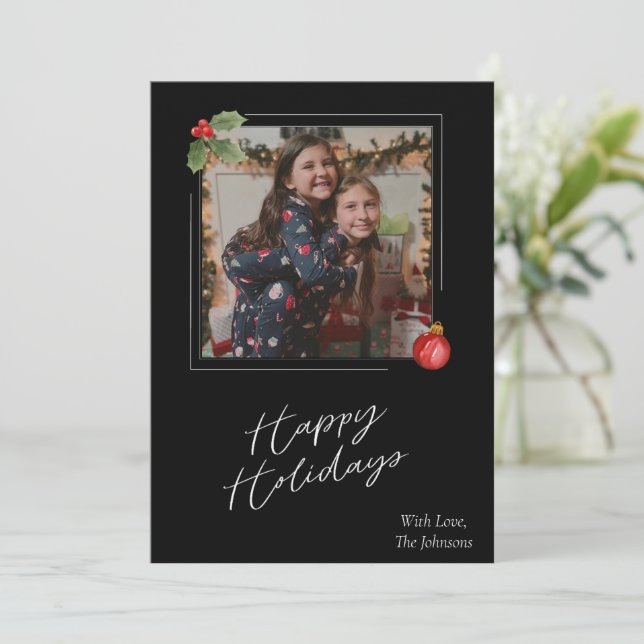 Välkommen att fira högtid med fotokort julkort (Stående Fram)