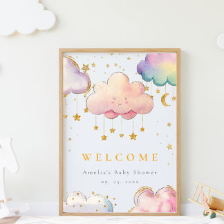 Välkommen att Poster om Cute Cloud Star Baby Showe