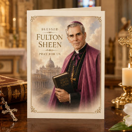 Välkommen av den salige Fulton Sheen katolsk hälsn Kort