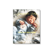 Välkommen Baby | Anpassningsbar Foto Newborn Stats