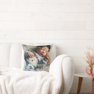 Välkommen Baby Anpassningsbar Foto Newborn Stats Kudde