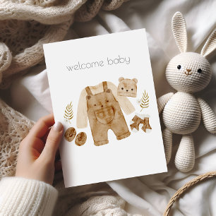 Välkommen Baby Bear Boho-Grattis-kort Kort