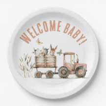 Välkommen Baby Country Farm Blommig Pappers Tallri
