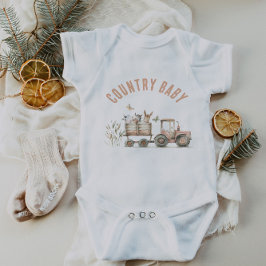 Välkommen Baby Country Farm Blommig Pappers Tallri T Shirt
