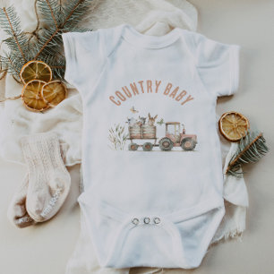 Välkommen Baby Country Farm Blommig Pappers Tallri T Shirt