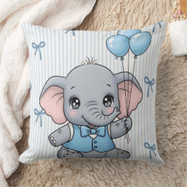 Välkommen Baby Elefant Dusch Tag Kudde