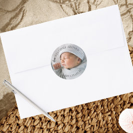 Välkommen Baby fotokuvertförsegling Runt Klistermärke