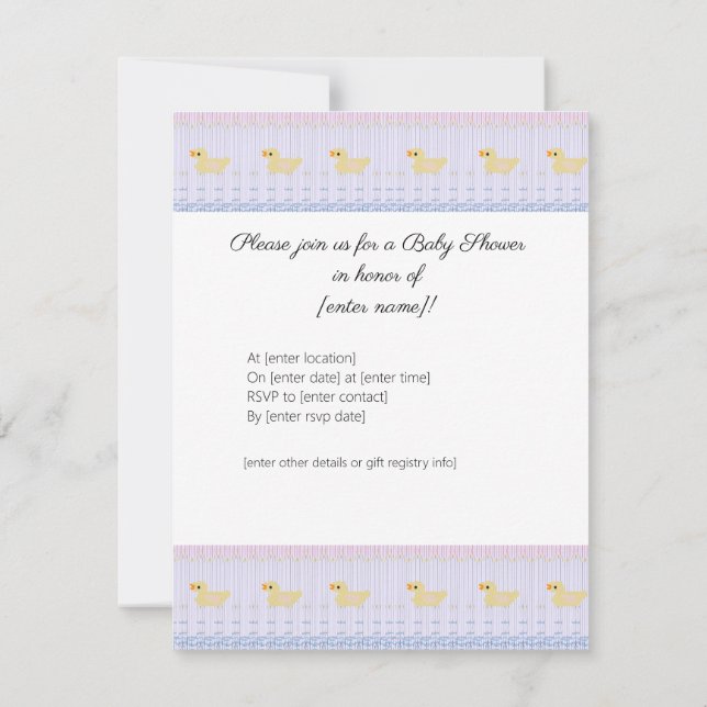 Välkommen Baby Inbjudningar (Baksida)