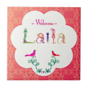 Välkommen baby Laila:. Kakelplatta