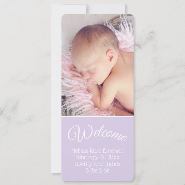 Välkommen Baby meddelande (Framsida)