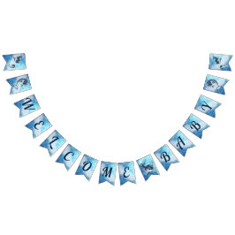 Välkommen Baby Narwhal Shower Banner Vimplar