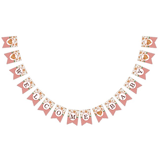 Välkommen Baby Pizza Baby Shower Banner - Roligt B Vimplar (Alla)