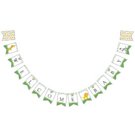 Välkommen Baby Safari Baby Shower Kawaii Cute Deco Vimplar