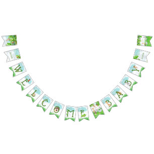Välkommen baby shower för gulliga djur för vimplar