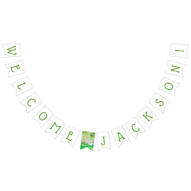 Välkommen baby shower för gulliga djur för vimplar (Alla)