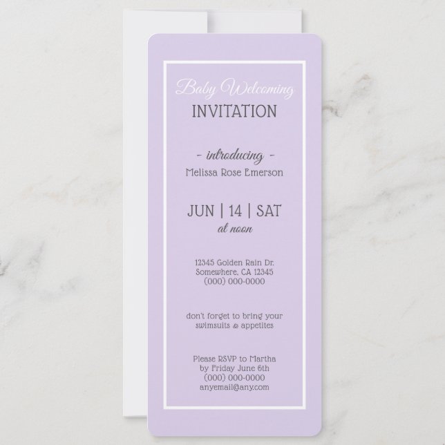 Välkommen Baby/Träffa Bebisen/Foto Inbjudan (Baksida)