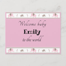 Välkommen baby-vykort vykort