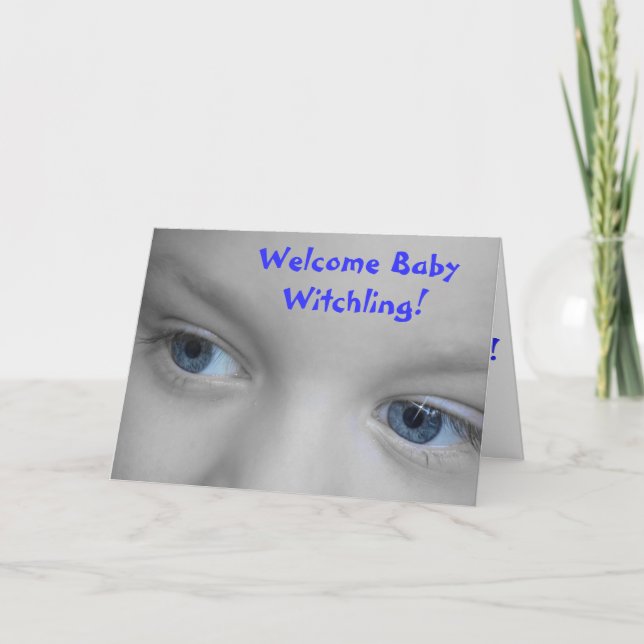 Välkommen Baby Witchling - Wiccan Nyfödd bebis Car Kort (Framsida)