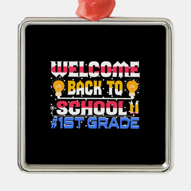 Välkommen Back to school 1:a Klass Julgransprydnad Metall (Framsidan)