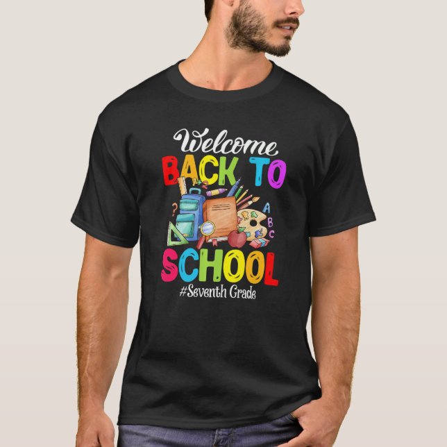 Välkommen Back to school 7:e Klass Cute T Shirt (Framsida)