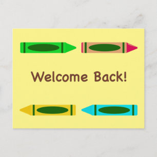 Välkommen Back to school Anpassningsbar Färg Crayo Vykort