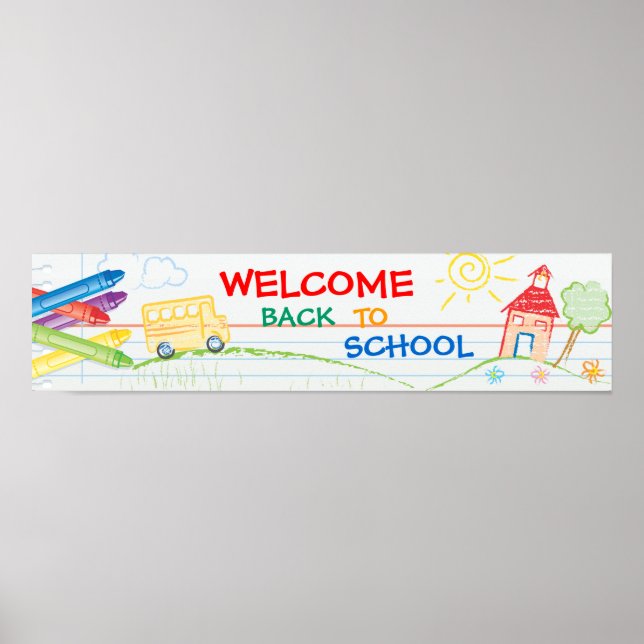 Välkommen Back to school Banner Poster (Framsidan)