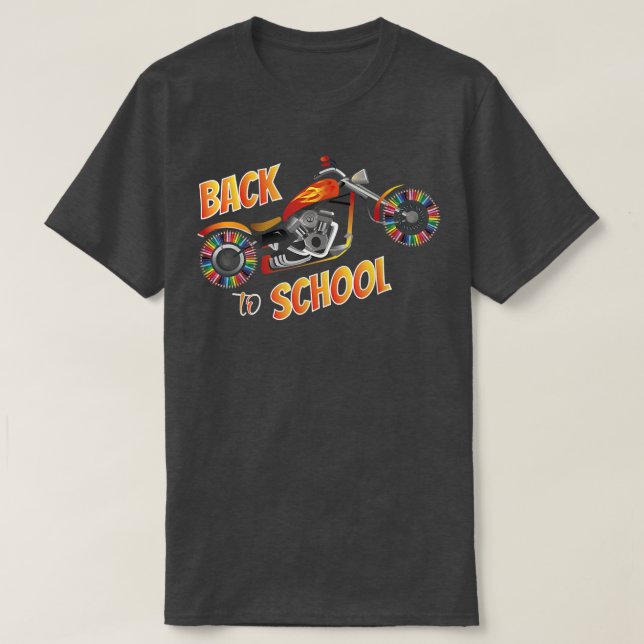Välkommen Back to school, Biker, motorcykel T Shirt (Design framsida)