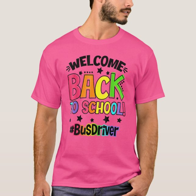 Välkommen Back to school Buss-bilförare Student T Shirt (Framsida)