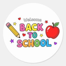 Välkommen Back to school Colorful Stickers Runt Klistermärke