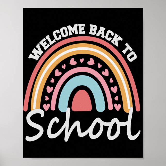 Välkommen Back to school Cute Rainbow Student Gift Poster (Framsidan)