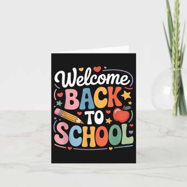 Välkommen Back to school Cute Teacher första dagen Kort (Framsida)