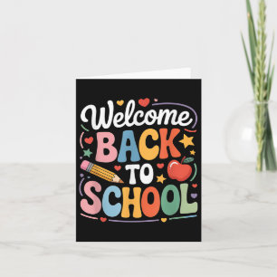Välkommen Back to school Cute Teacher första dagen Kort