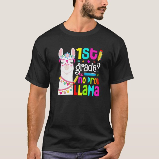 Välkommen Back to school First Klass No Prob Llama T Shirt (Framsida)
