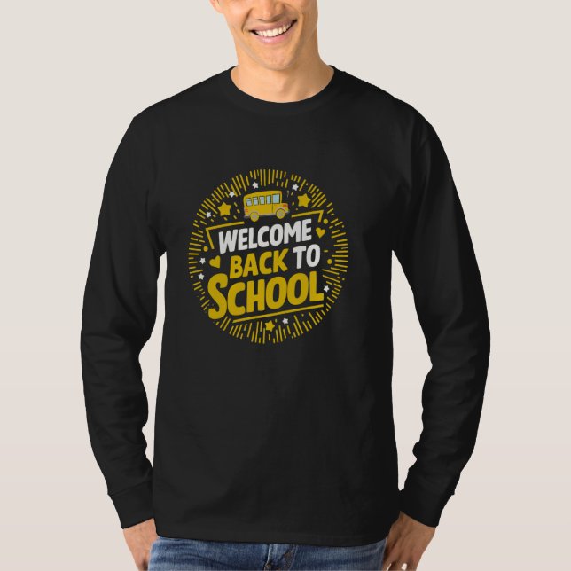 Välkommen Back to school första skoldagen i Buss D T Shirt (Framsida)