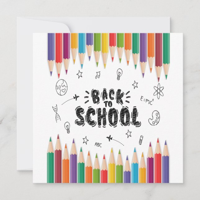 Välkommen Back to school, första skoldagen Inbjudningar (Framsida)